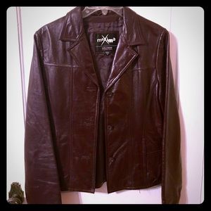 Women’s Burgundy Leather Jacket